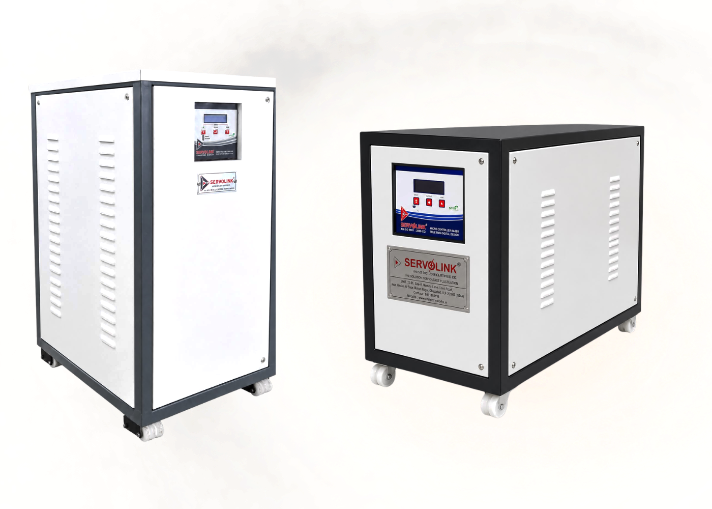 Air cooled servo voltage stabilizers — single and three phase range