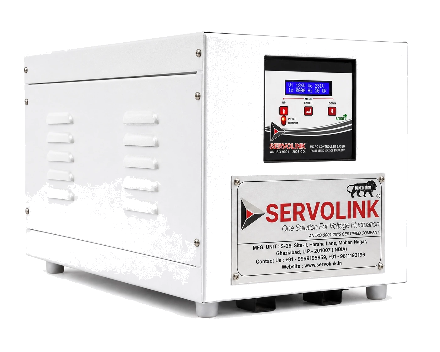 SERVOLINK air-cooled servo voltage stabilizer, angle view