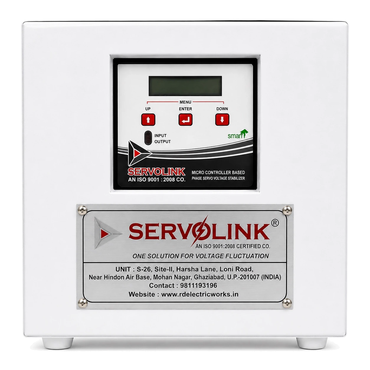 SERVOLINK air-cooled servo voltage stabilizer, front view